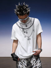 【25s Jul.】Loose Chain Graphic Print Cotton Tee