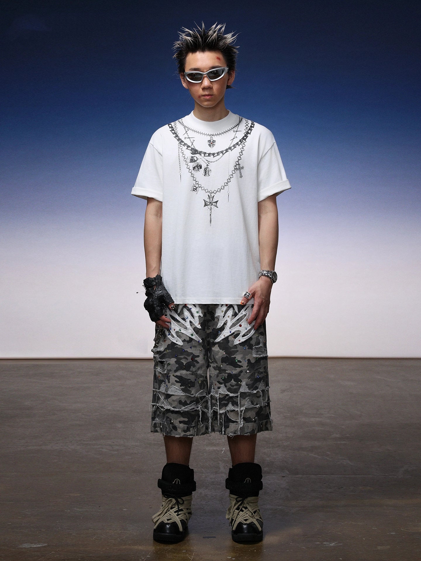 【25s Jul.】Loose Chain Graphic Print Cotton Tee