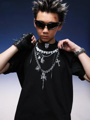 【25s Jul.】Loose Chain Graphic Print Cotton Tee