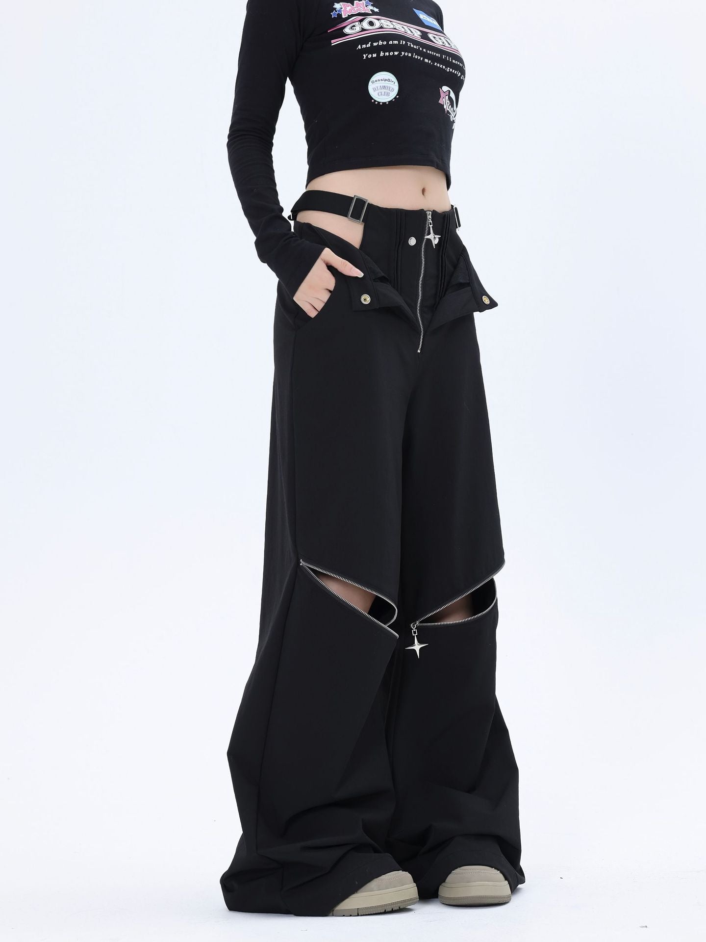 【23s October.】Hollow Zipper Design Trousers ArtsKoreanMan