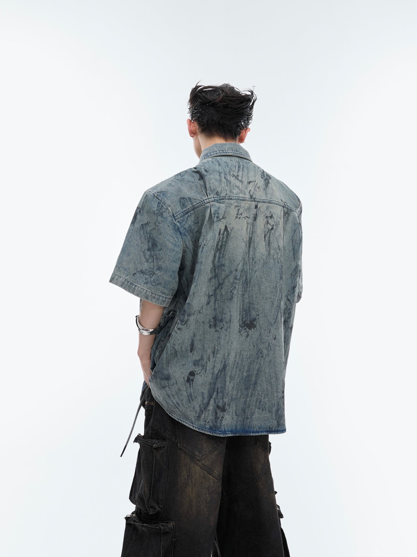 【24s June.】Retro Distressed Hand-painted Denim Jacket ArtsKoreanMan