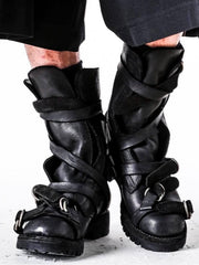 Dark Eetro Distressed Lace-up Martin Boots