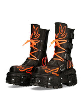 Retro Punk Fluorescent Flame Platform Boots ArtsKoreanMan