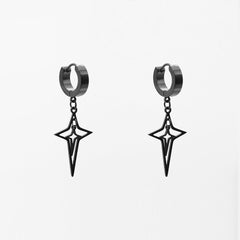 Layered Cross Star Drop Earrings