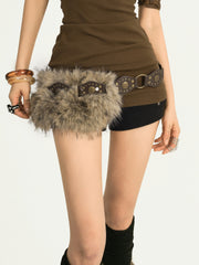 Retro Gypsy Rivet Plush Belt