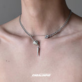 Safety Pin Rivet Clavicle Necklace