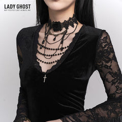 Dark Gothic Rose Choker