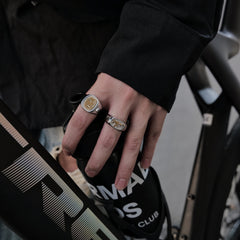 Silver-plated Gold Letter Totem Titanium Steel Ring