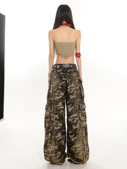 【24s June.】Retro Camo Foil Multi-pocket Baggy Jeans ArtsKoreanMan