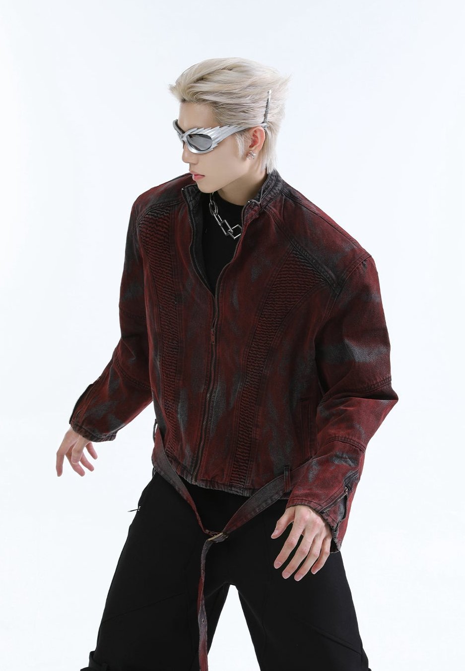 【24s Oct.】Wasteland Style Distressed Silhouette Denim Jacket ArtsKoreanMan