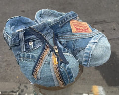 Washed Denim Patchwork Retro Vibe Slippers(Each one is unique)