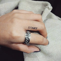 Turned Chain Textured Ring ArtsKoreanMan