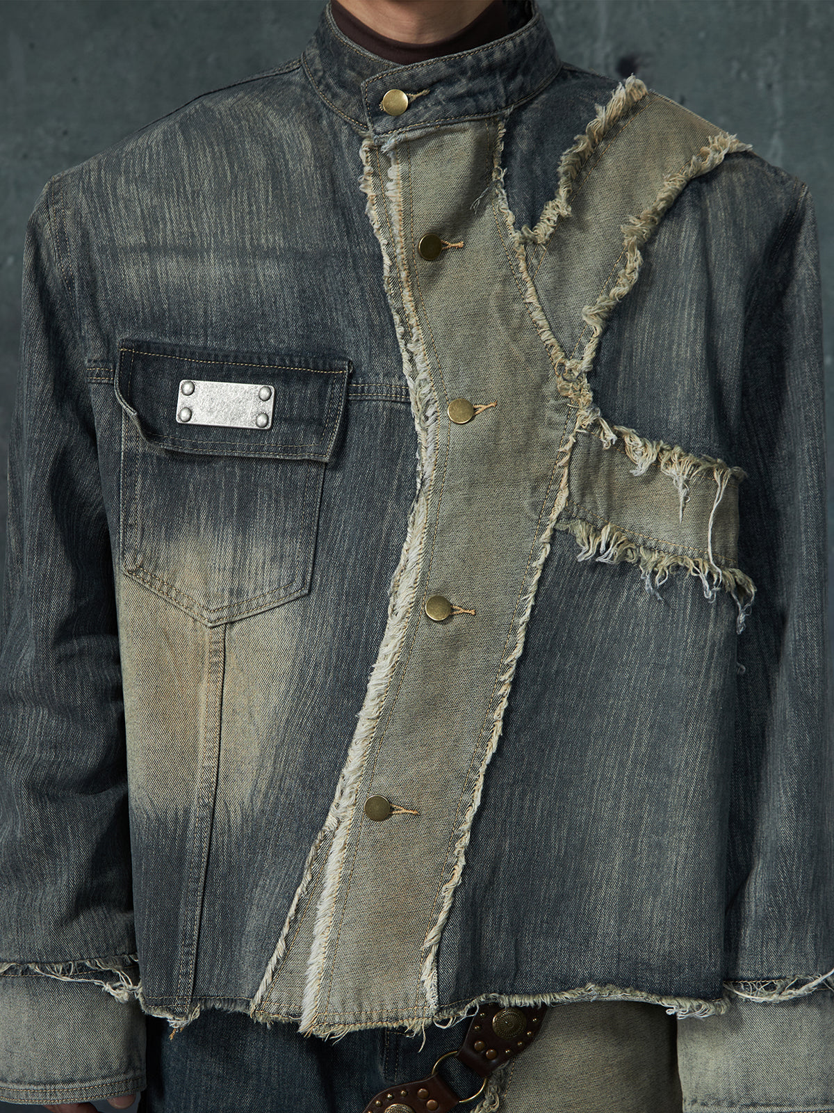 【25s Feb.】Wasteland Style Patchwork Raw Edge Denim Jacket/Pants