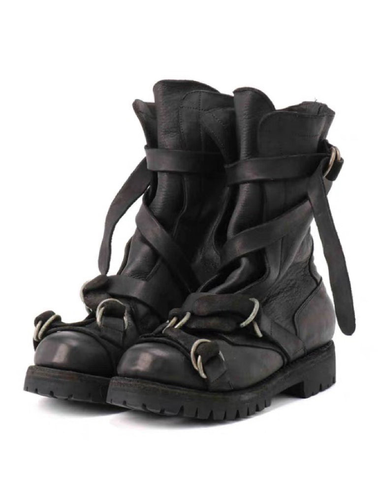 Dark Eetro Distressed Lace-up Martin Boots