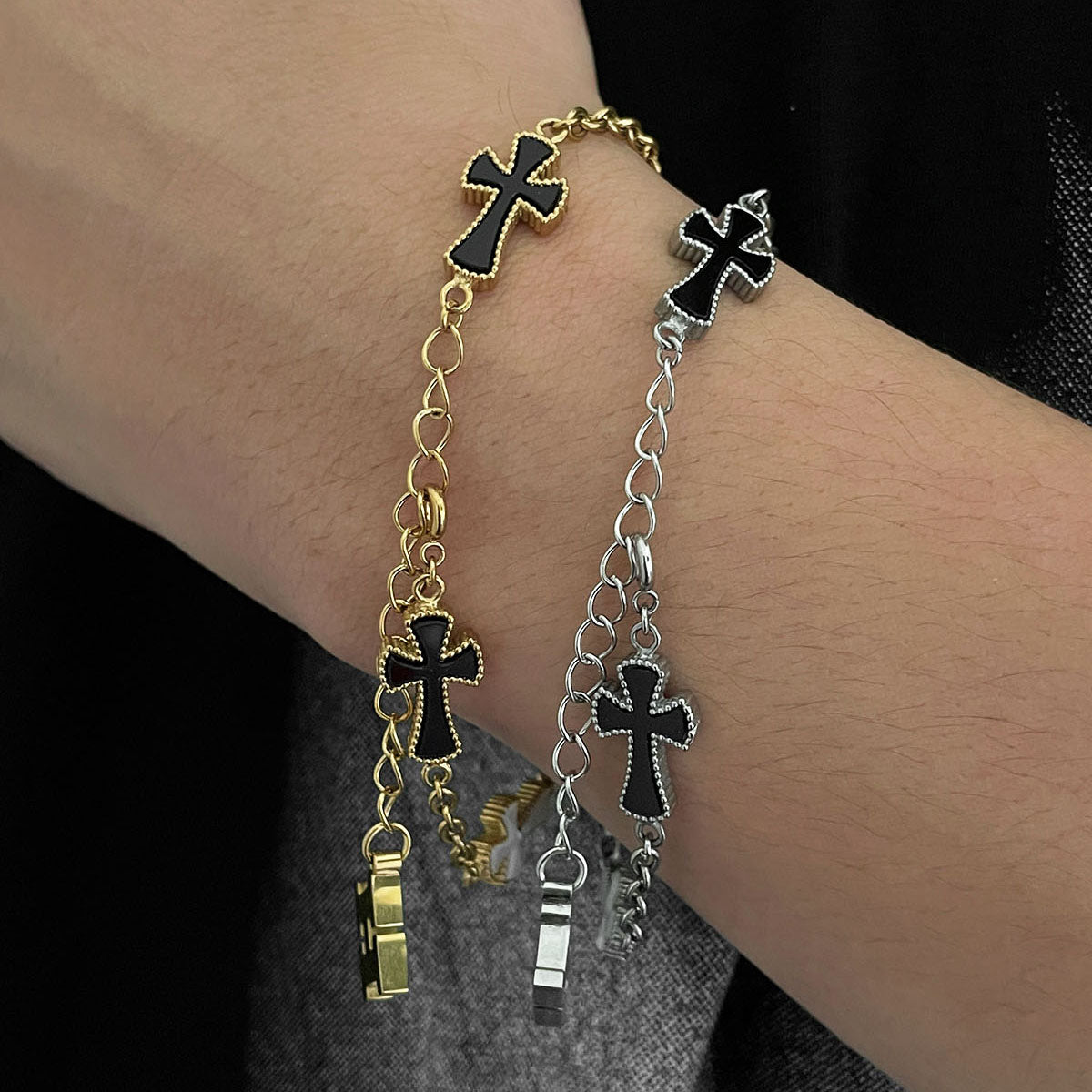 Mother-of-pearl Cross Bracelet
