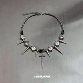Cross Stud Punk Necklace ArtsKoreanMan