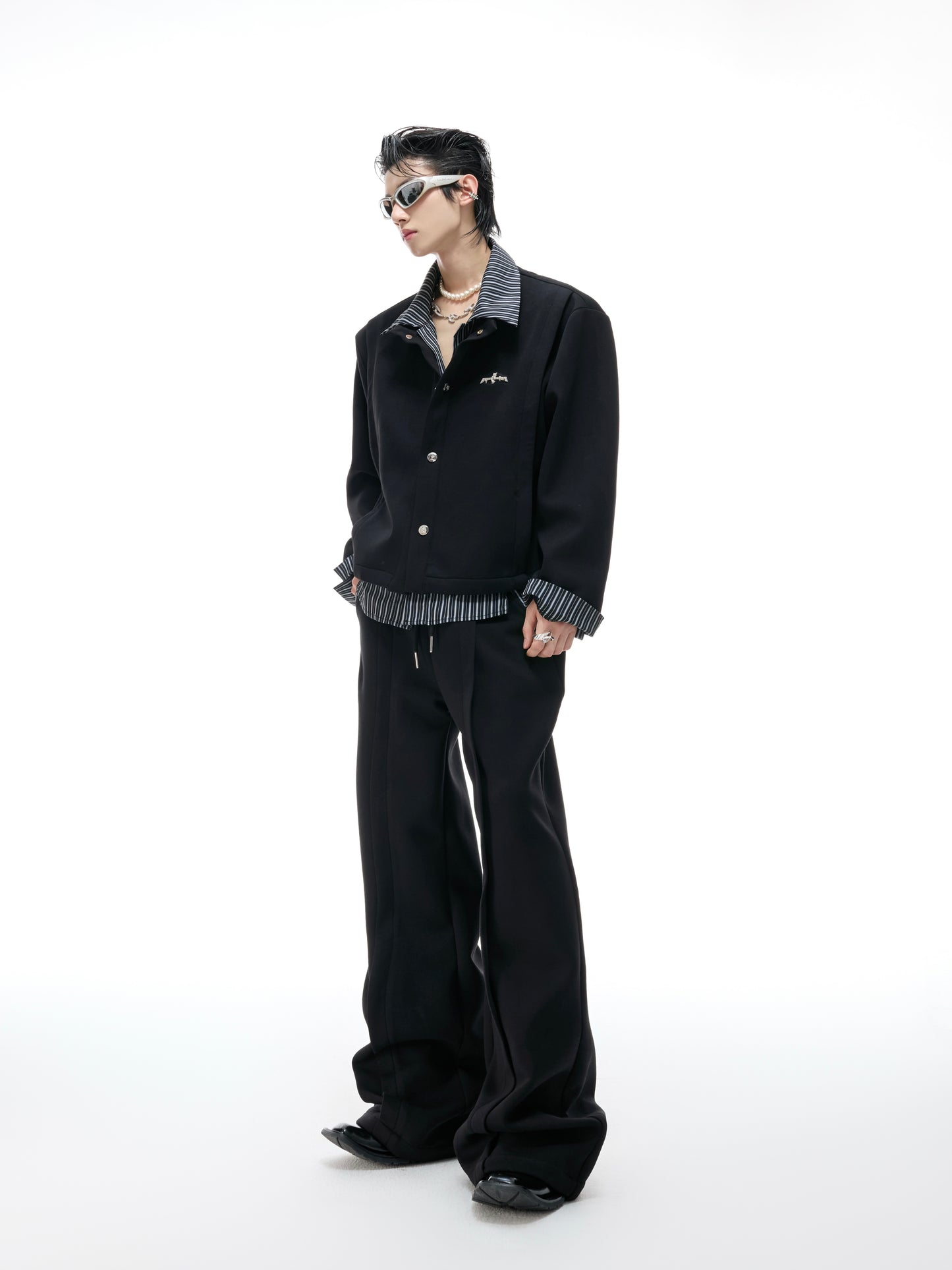 【25s Aug.】Fake Two-piece Shirt And Cardigan Hoodie Set