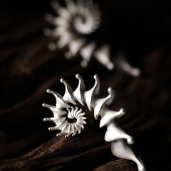 Fashionable Silver Conch Earrings