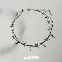 Thorn Wrap Punk Metal Rivet Necklace