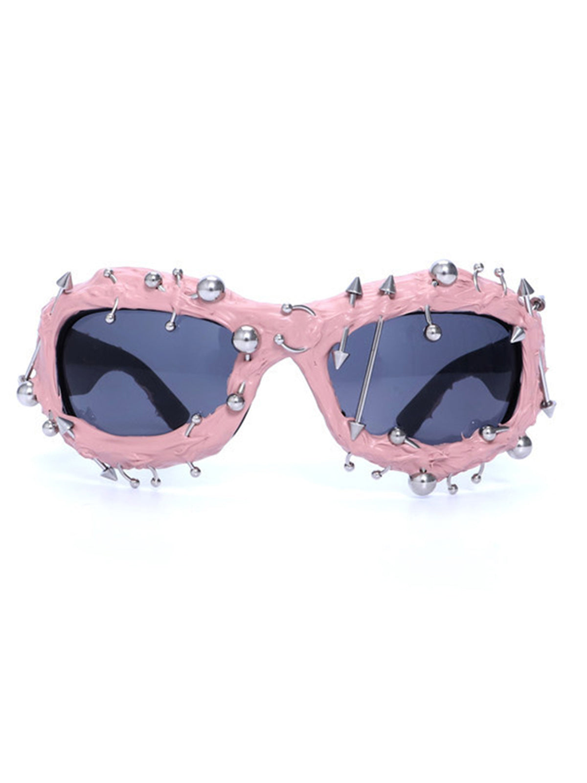 Punk Rivet Metal Color Frame Sunglasses