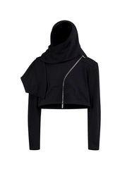 【25s Sep.】Wizard Hat Deconstructed Diagonal Zipper Hoodie