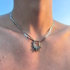 Sun God Double Layer Titanium Steel Necklace ArtsKoreanMan