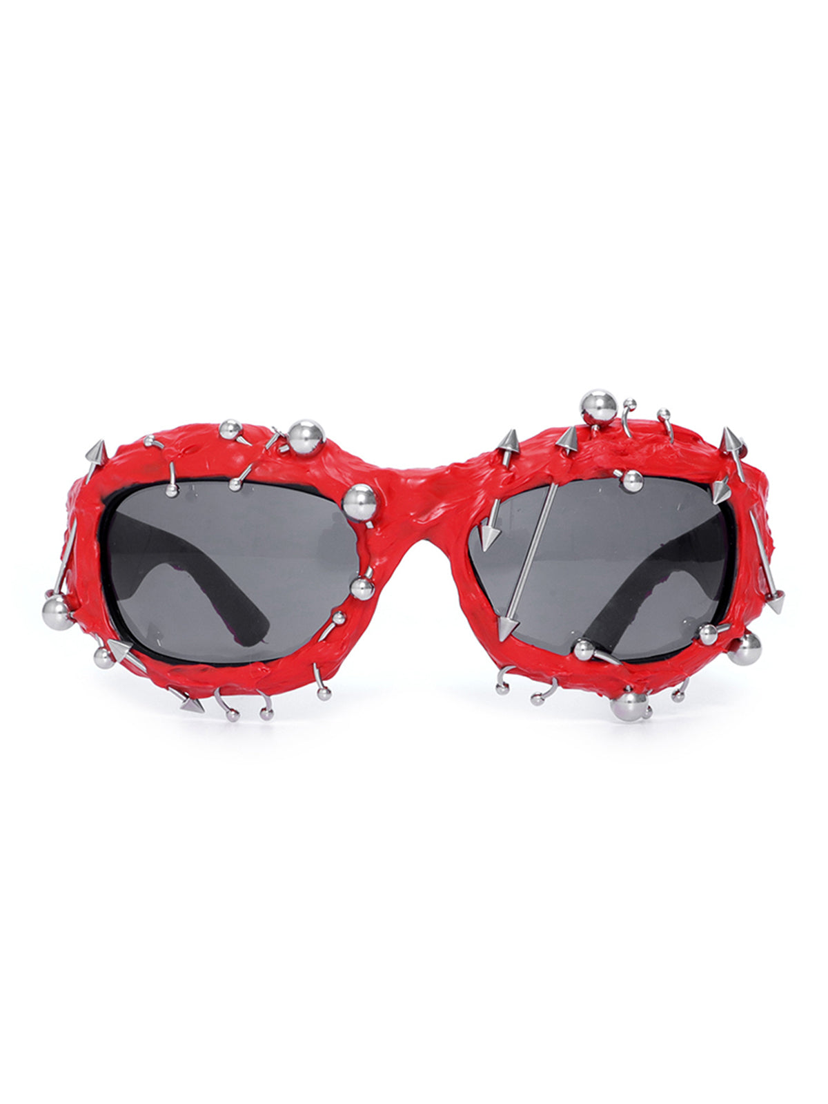 Punk Rivet Metal Color Frame Sunglasses