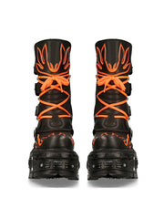 Retro Punk Fluorescent Flame Platform Boots ArtsKoreanMan