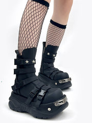 Metal Punk Round Toe Martin Boots ArtsKoreanMan