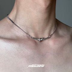 Simple Twisted Dnake Bone Necklace ArtsKoreanMan