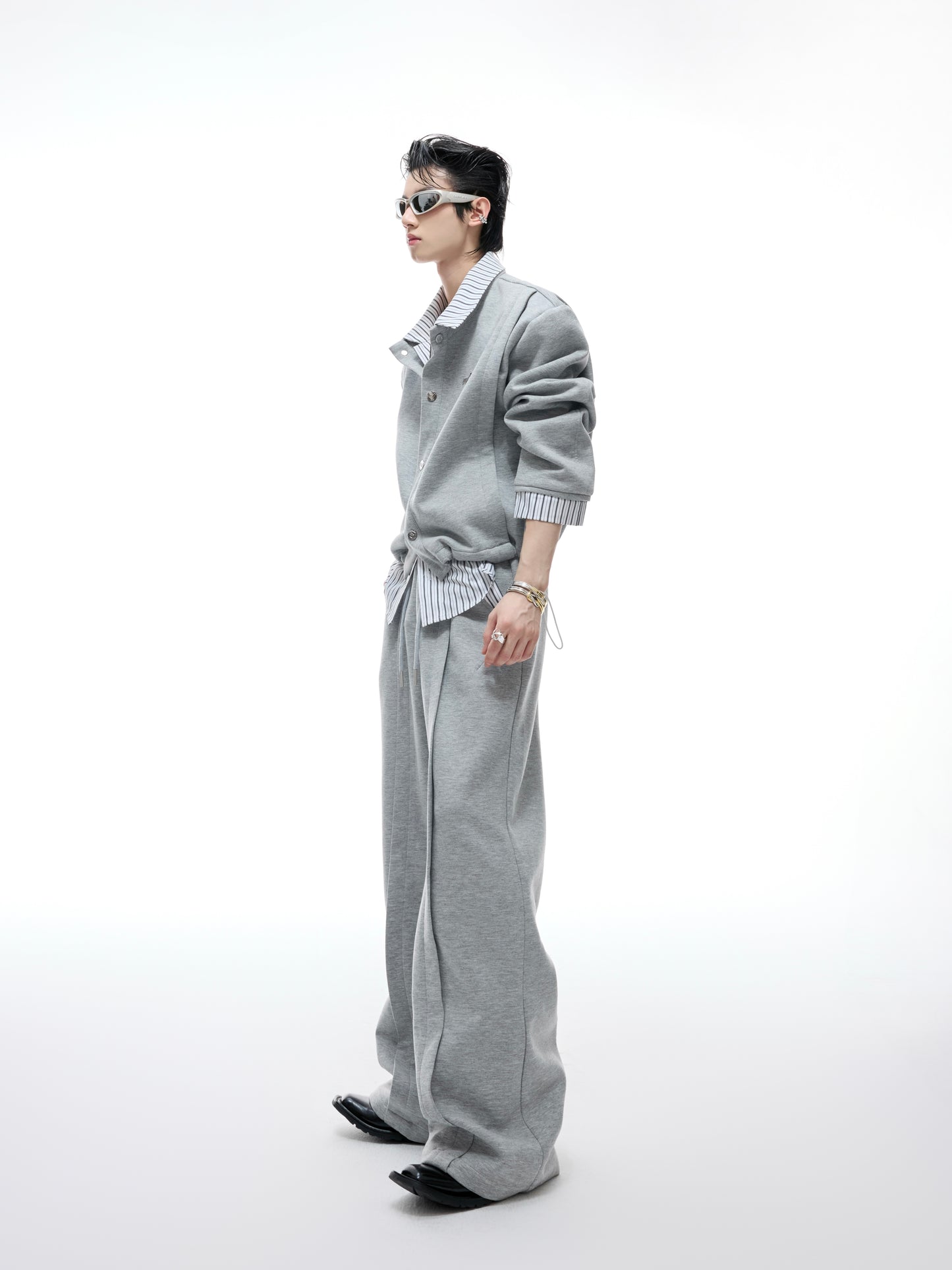 【25s Aug.】Fake Two-piece Shirt And Cardigan Hoodie Set