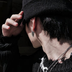 Metal Diamond Blade Earrings