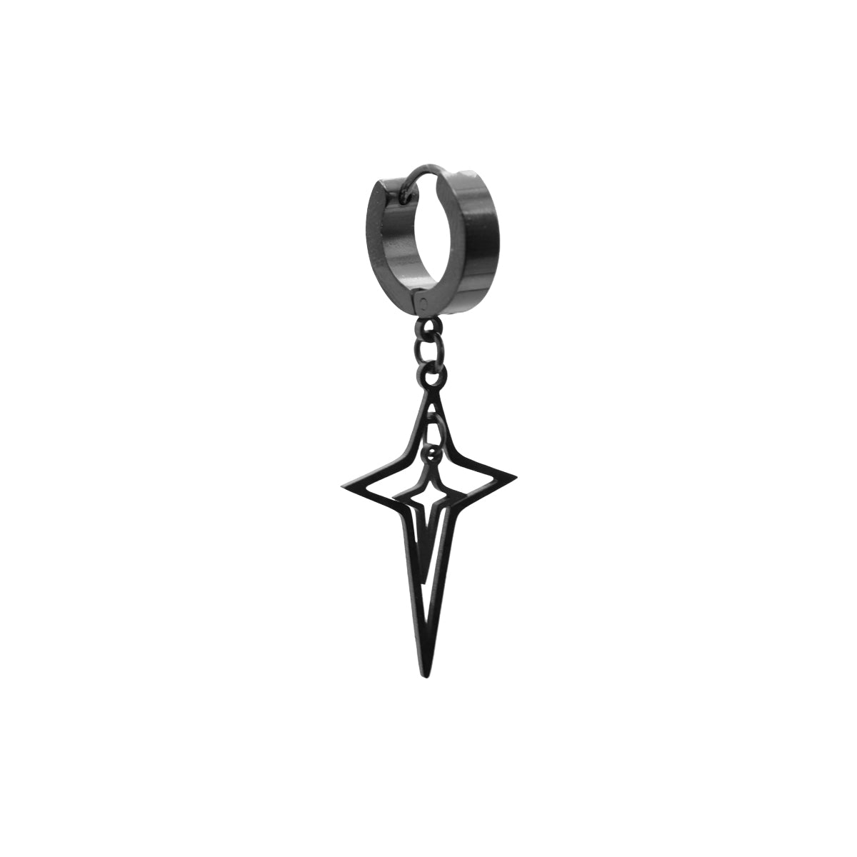 Layered Cross Star Drop Earrings