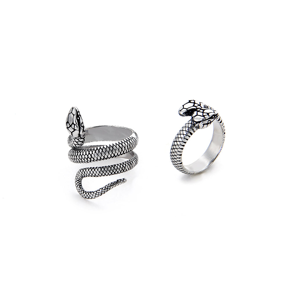 Dark Wind Snake Pattern Ring