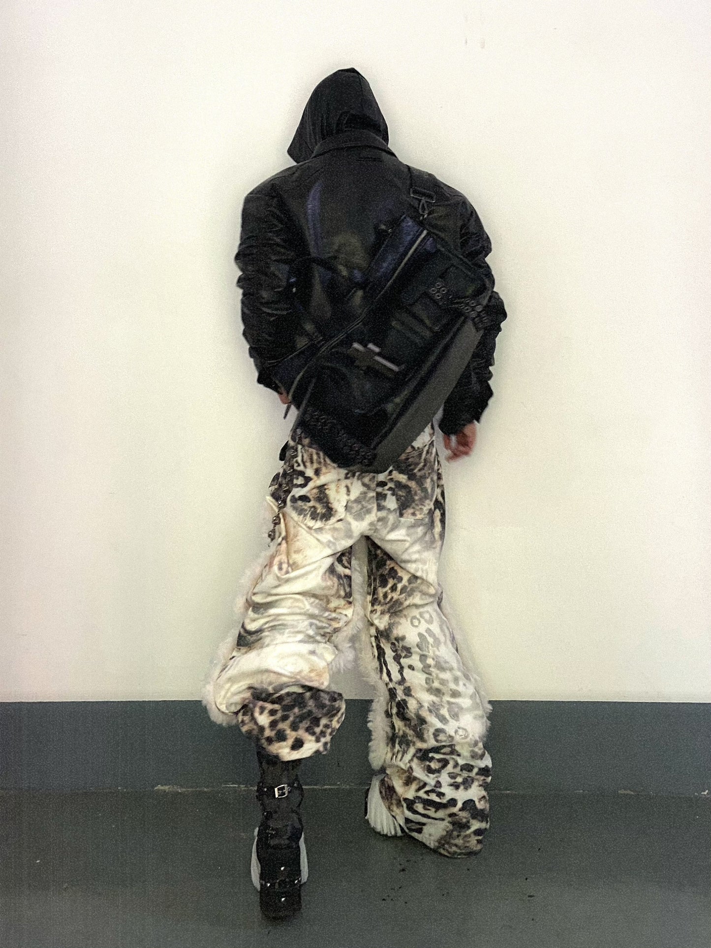 【25s Nov.】Leopard Print Plush Patchwork Jeans