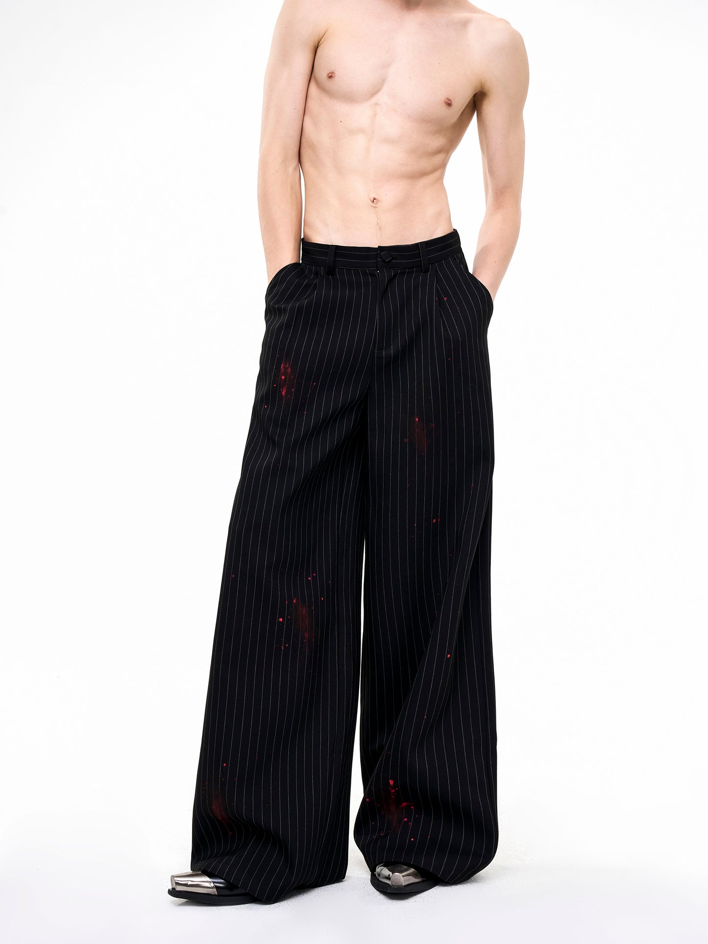 【25s Oct.】Elegant Bloodstained Vertical Striped Suit/Pants
