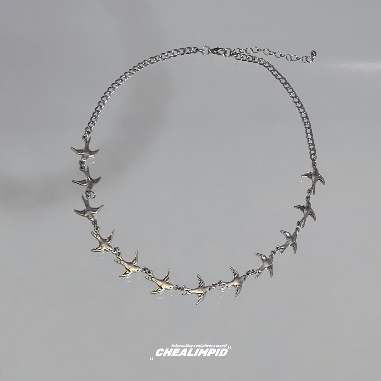 Flying Birds and Stone Double Layer Necklace