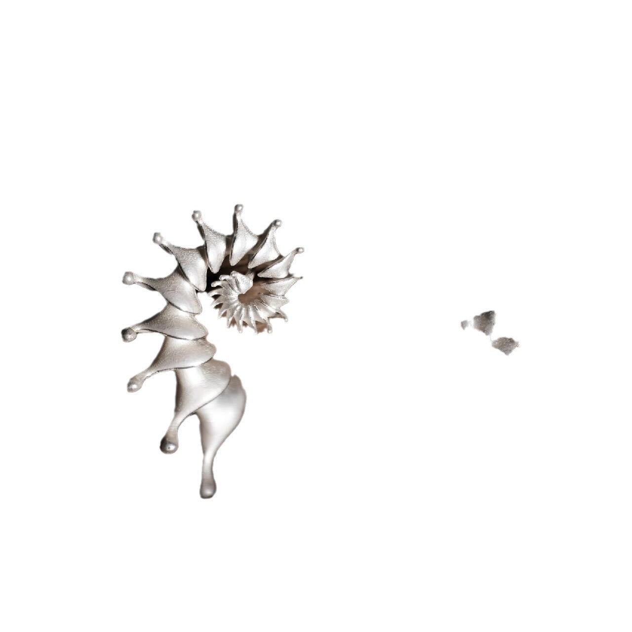 Fashionable Silver Conch Earrings