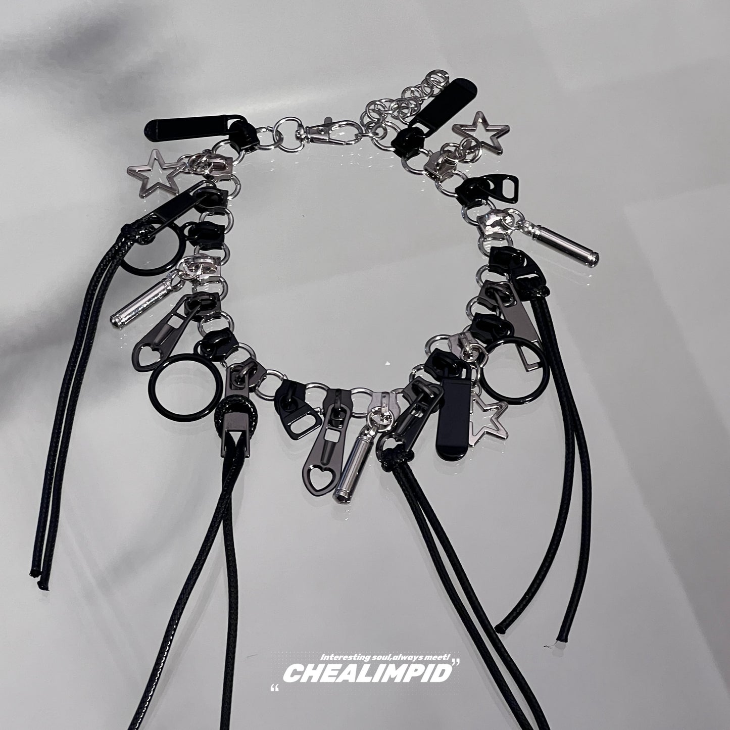 Zippered Irregular Multi-Element Punk Necklace