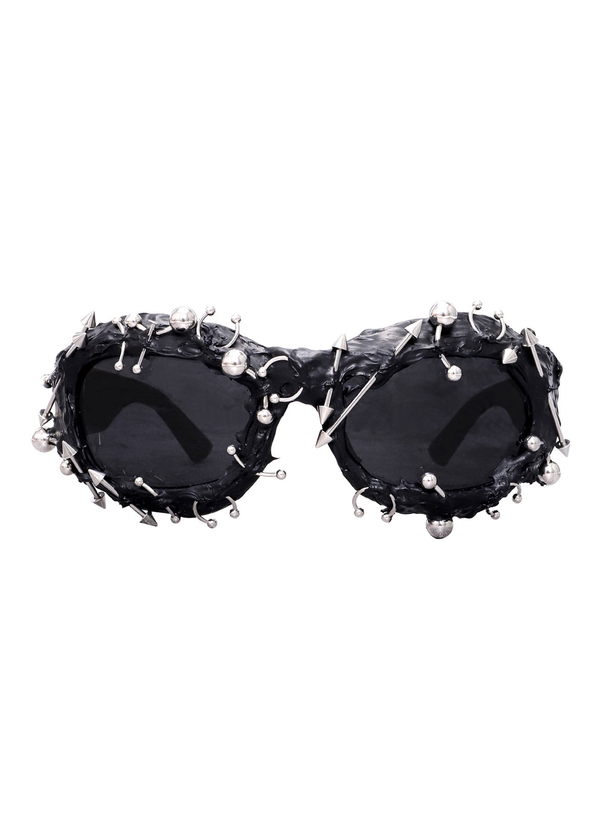 Punk Rivet Metal Color Frame Sunglasses