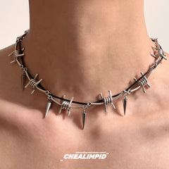 Thorn Wrap Punk Metal Rivet Necklace