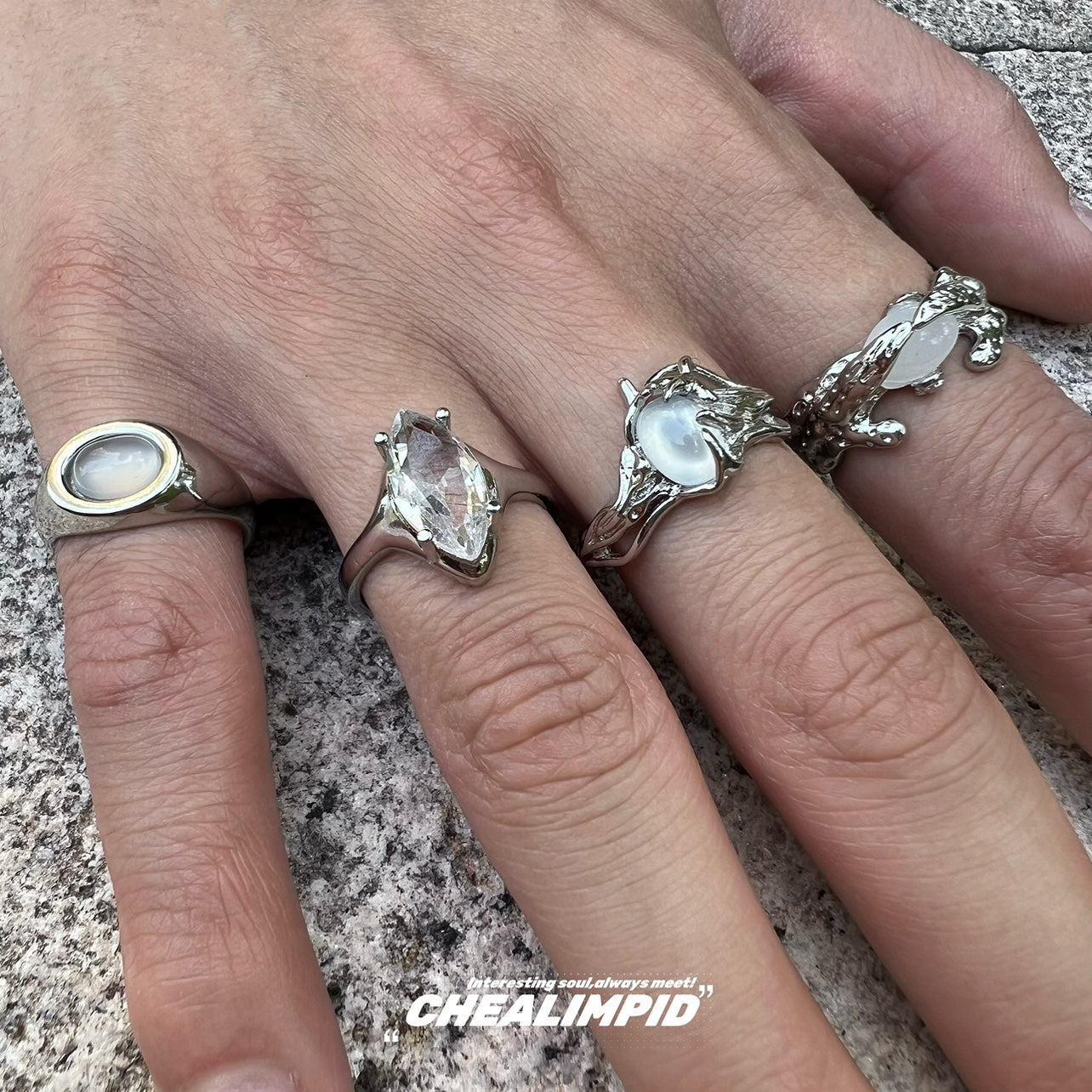 Moonstone Irregular Ring