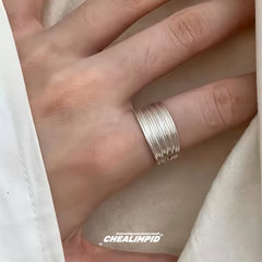 Minimalist Coil-wrapped Metallic Ring