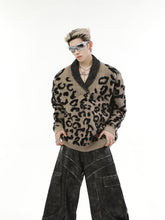 【24s Nov.】Contrast Leopard Print V-Neck Sweater ArtsKoreanMan