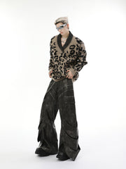 【24s Nov.】Contrast Leopard Print V-Neck Sweater ArtsKoreanMan