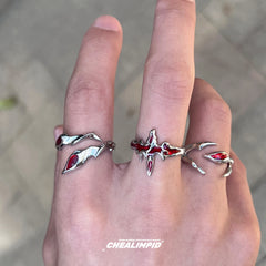 Irregular Blood Red Solution Ring