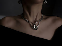 Geometric Irregular Metal Winding Necklace