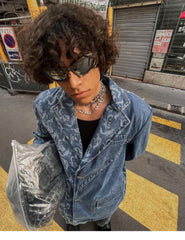 Y2K Shaped Large Frame Retro Geometric Sunglasses ArtsKoreanMan