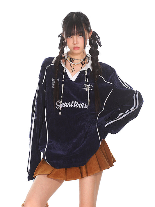 【24s Oct.】American Retro Street Style Three-bar Lapel POLO Shirt ArtsKoreanMan