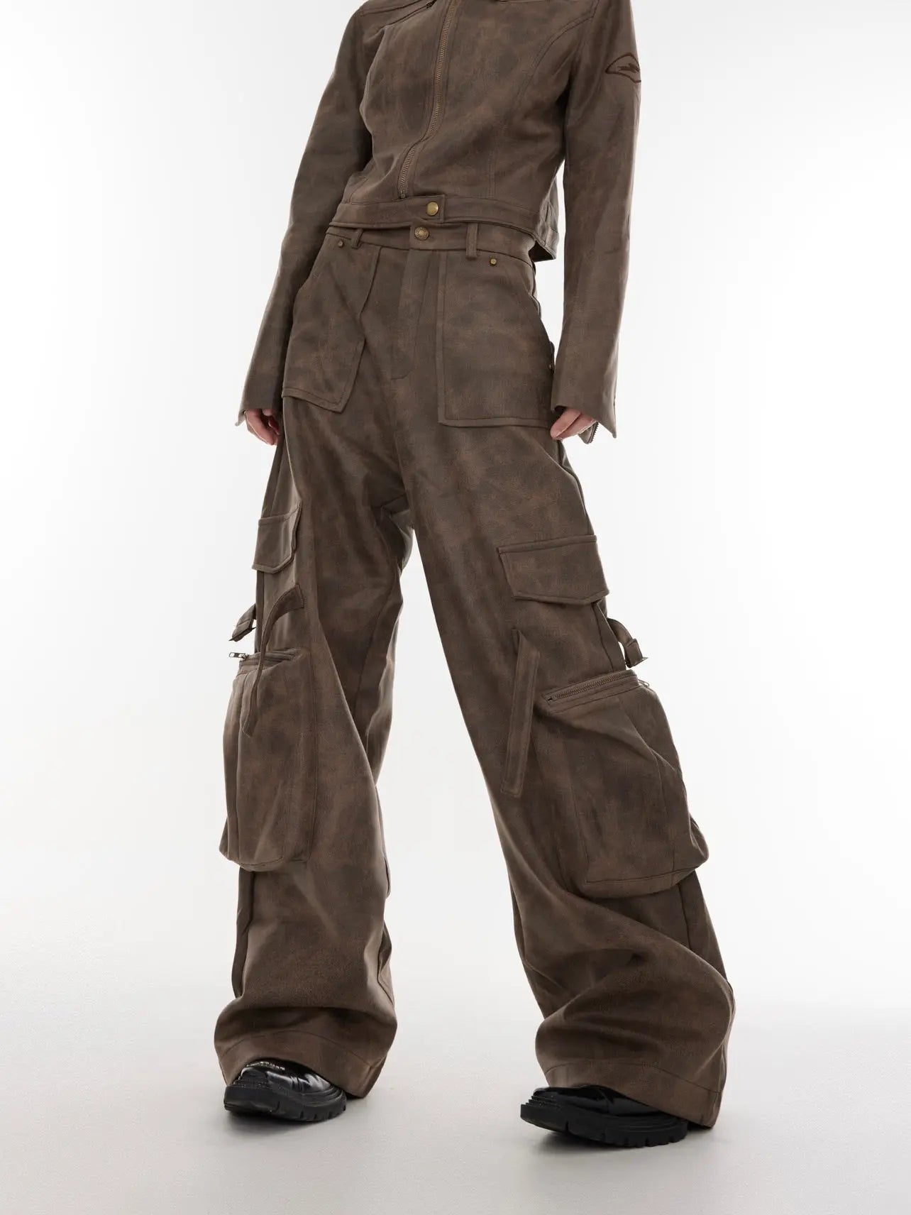 【23s August.】Large Pocket Cargo PU Leather Pants ArtsKoreanMan
